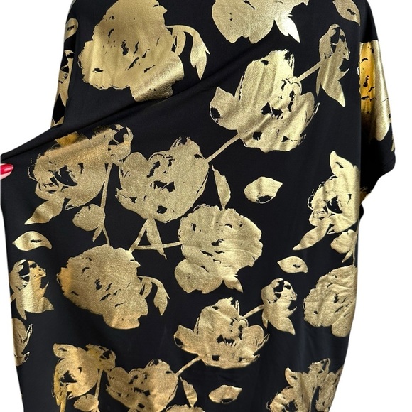 NWT Rachel Roy Black & Gold Graphic Tunic Top Size 2X - Picture 5 of 17